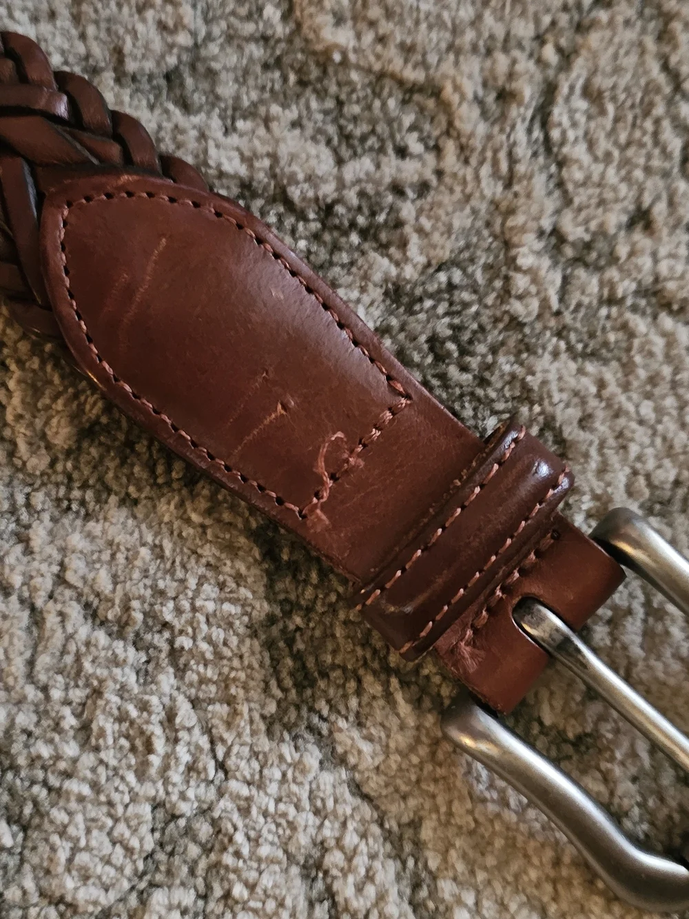 Coach Brown Woven Leather Belt | Made in Turkey | Size 34 | Boho Vintage